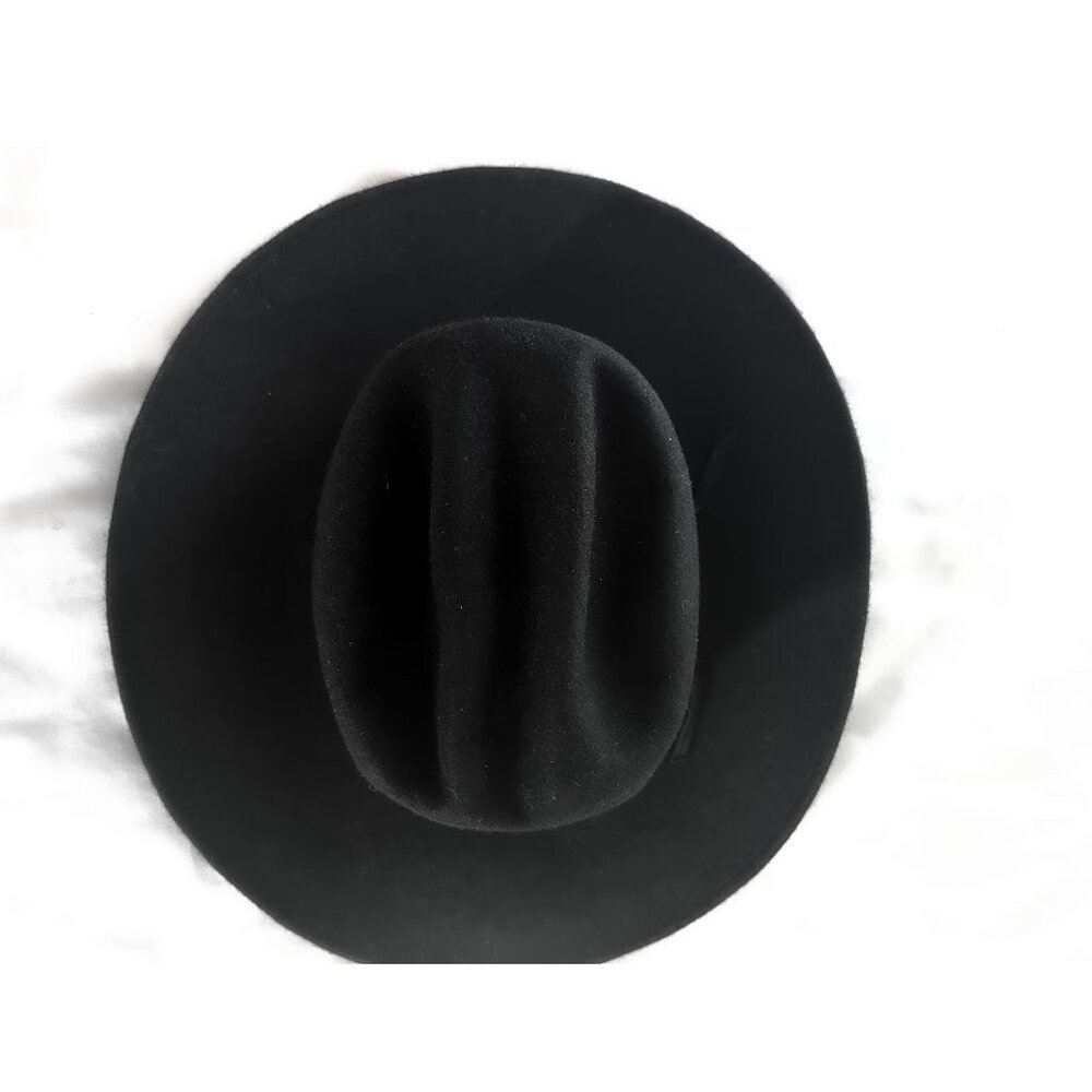 Rockmount Ranch Wear Black Wool Felt Cowboy Rodeo Hat 7 1/4 - Picture 8 of 12